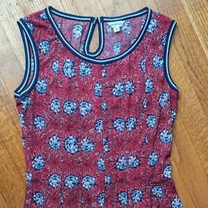 Max Studio Red + Blue Sleeveless Stretchy Dress